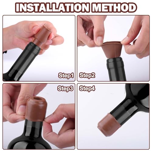 Vodolo 4PCS Silicone Wine Stopper Set Reusable Unbreakable Bottle Sealer
