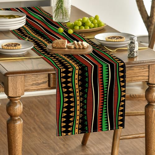 Artoid Mode Black History Month African Tribal Table Runner 13x72 Inch Pack of 2