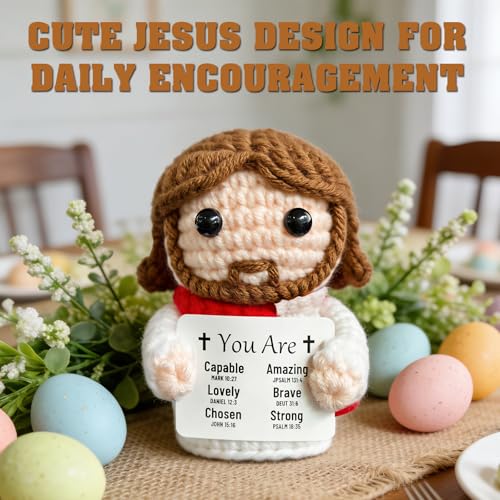 Handmade Crochet Jesus Doll - Emotional Support Christian Gift