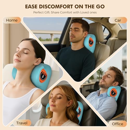 Portable Neck Massager with Heat & Vibration - 4-in-1 Relief System
