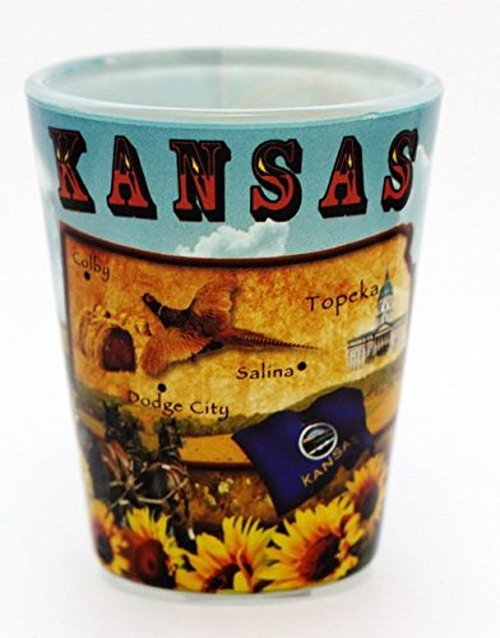 Kansas State Map Collage Shot Glass rtp