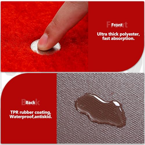 3ft x 10ft Extra Thick Red Carpet Runner, Non-Slip Heavy-Duty Event Aisle