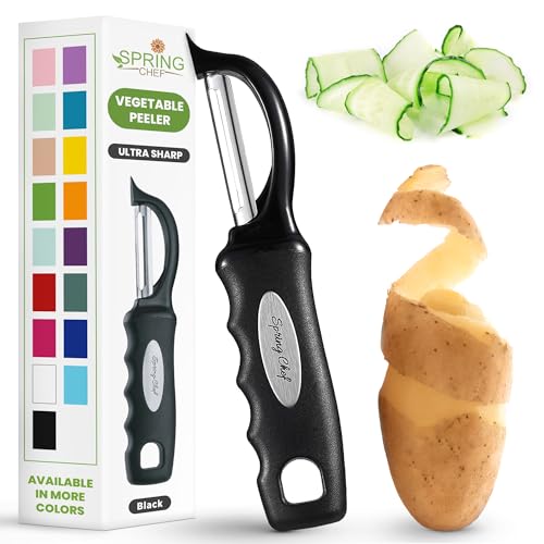 Swivel Vegetable Peeler with Soft Grip Handle & Stainless Steel Blades