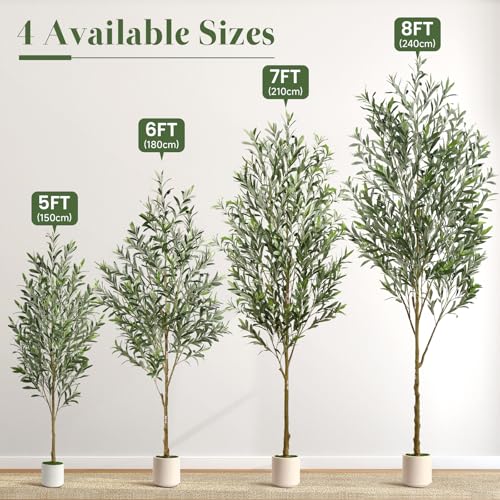 6FT Faux Olive Tree with Fruits - Lifelike Indoor Home Decor