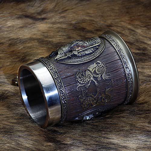 GuoShuang Viking Thor Mjolnir Mug Design-4 20oz Beer & Coffee Tankard Odin & Thor