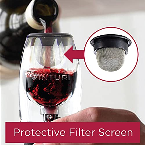 Red Wine Aerator Pourer & Decanter with No-Drip Base & Sediment Filter Screen