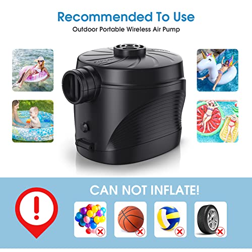 Portable Battery Powered Electric Air Pump with 3 Nozzles for Inflatables