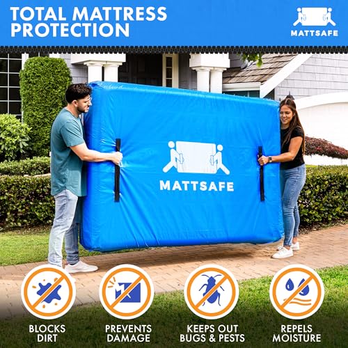 Nordic Elk Queen Mattress Bag for Moving and Storage - Heavy-Duty Reusable Bed Cover with Handles and Zipper