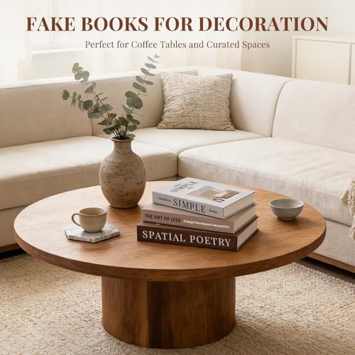 3-Piece Decorative Faux Book Set for Coffee Table and Shelf Decor
