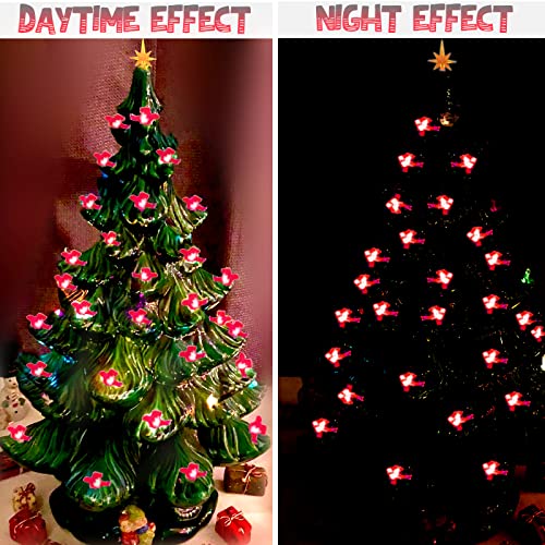 Ceramic Christmas Tree Replacement Bulbs & Toppers - Red Bird Peg Set