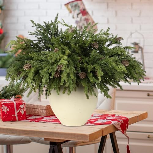 6 Pcs Realistic artificial Christmas Pine Branches with Cones - LZNPA