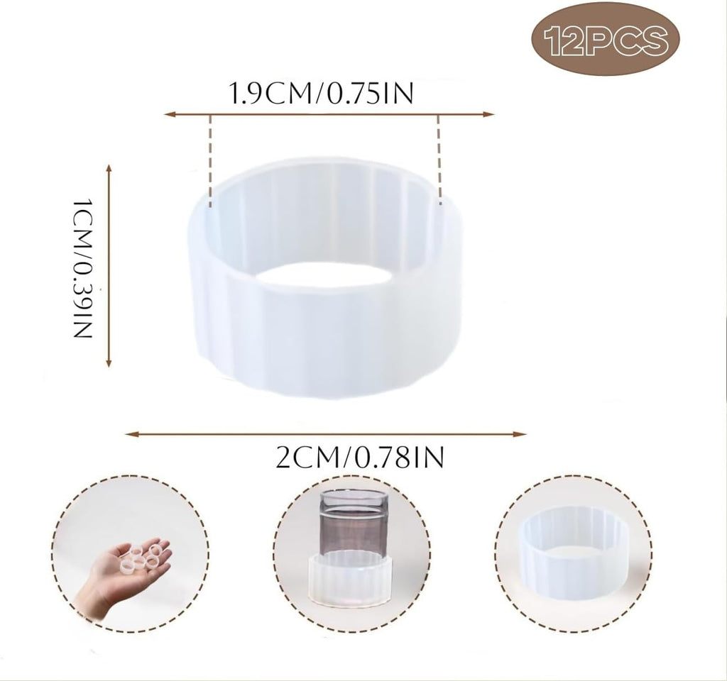 Rubber Candle Hugger | 12 Pcs Taper Candle Grips - Keep Candles Upright and Secure