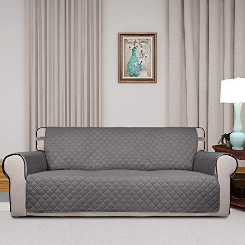 Reversible Quilted Sofa Cover - Water Resistant Pet Couch Protector (66 in)