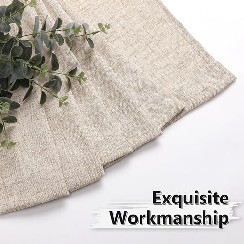 Short Linen Tier Curtains - Rod Pocket Light Filtering, 30x24 In, Set of 2