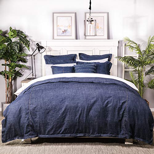 100% Cotton Denim Pillow Sham - Soft Washed Standard 20'' x 26''
