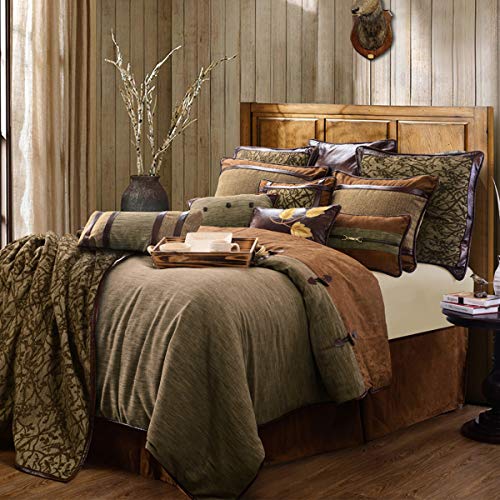 Rustic Queen Comforter Set with Bed Skirt & Accent Pillow