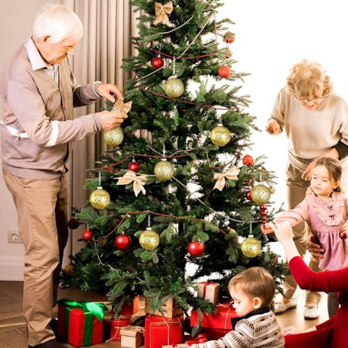 4-Inch Shatterproof Gold Christmas Ball Ornaments - 8 Piece Set