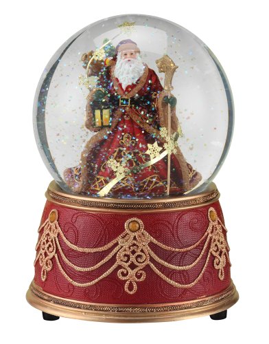 Santa Claus Musical Christmas Snow Globe with Snowflakes (100mm)