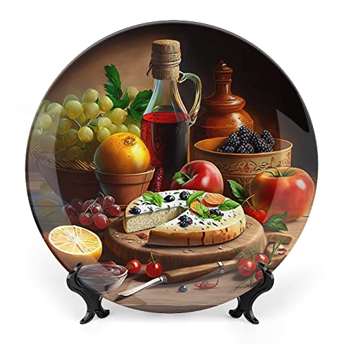 6-Inch Decorative Ceramic Plate with Display Stand for Wall or Table