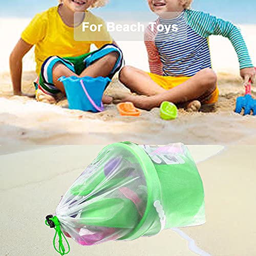 16 Pcs Mesh Toy Storage Bags, Reusable Drawstring Organizers for Kids Toys