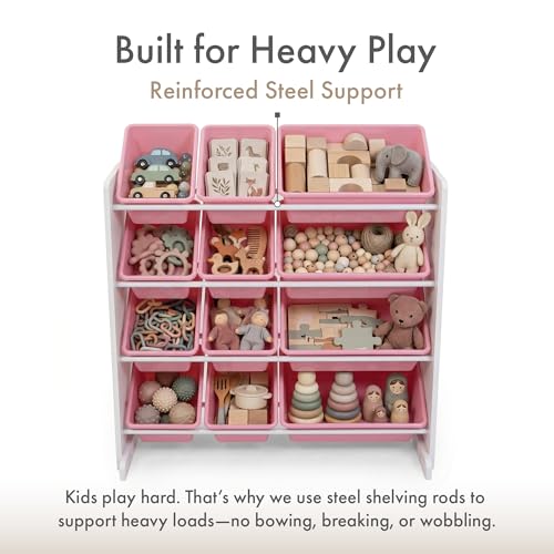 Kids Toy Organizer with 12 Removable Bins, 4-Tier Storage Shelf