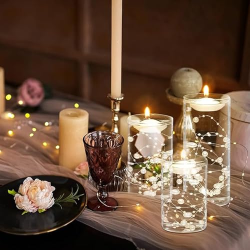 Fbshicung 196ft Clear Artificial Pearl Beads Garland for Wedding & Party Decor