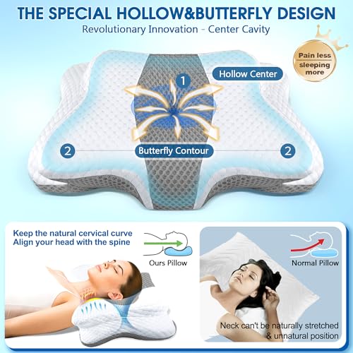 Ergonomic Memory Foam Cervical Pillow for Neck & Shoulder Pain Relief - Queen