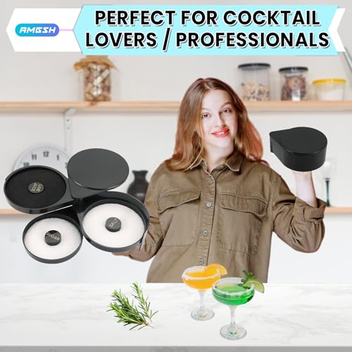 AMGSH 1 Pack 3-Tier Bar Glass Rimmer with Sponge - Cocktail & Margarita Tool