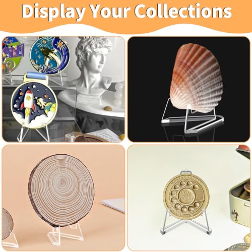 Clear Acrylic Card Display Stand - 2.2 Inch Mini Easel Holders (30 Pack)