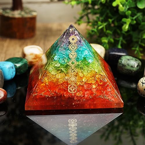 7 Chakra Orgone Pyramid for Energy Healing and Meditation Balance