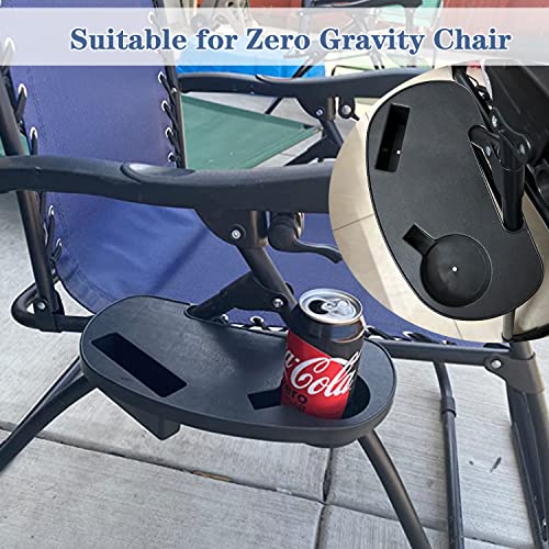Clip-On Zero Gravity Chair Cup Holder Tray - 2 Pack with Phone Slot