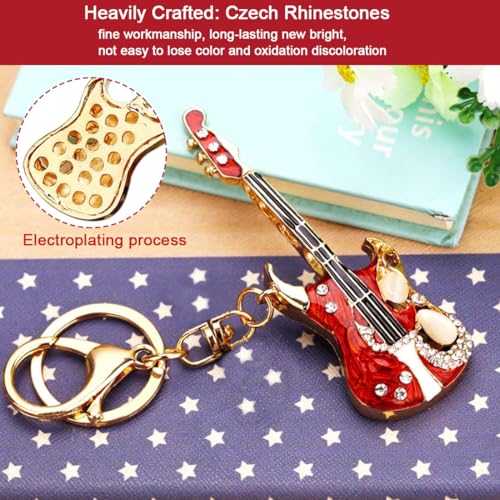 BAOXUE Guitar Christmas Ornament - Miniature Red Electric Guitar, Music Lover Gift, Guitar Decoration for Tree, Festive Holiday Decor - Variation: Guitar