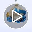 Moon and Stars Glass Christmas Ornament, Handcrafted Holiday Keepsake
