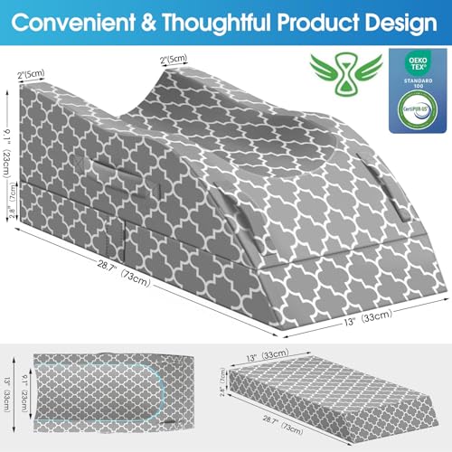 Adjustable Leg Elevation Pillow for Recovery - U-Shaped Wedge