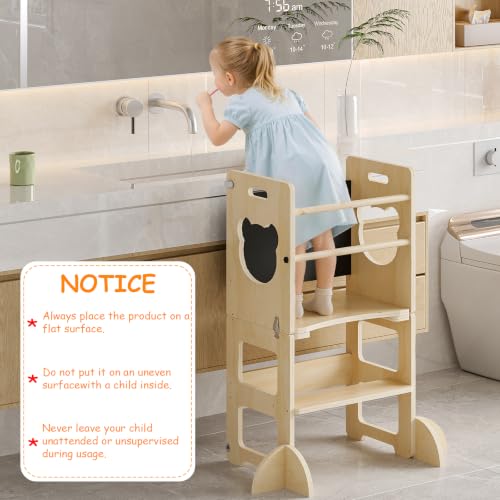4-in-1 Foldable Toddler Learning Tower and Kitchen Step Stool