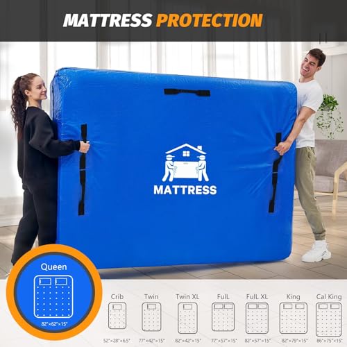 BETU Queen Mattress Bag for Moving & Storage - Heavy Duty Cover with 8 Handles