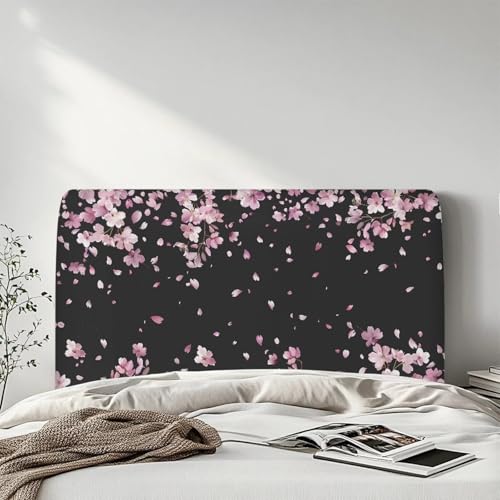 Cherry Blossom Headboard Cover - Stretch Protector for Queen & King Beds