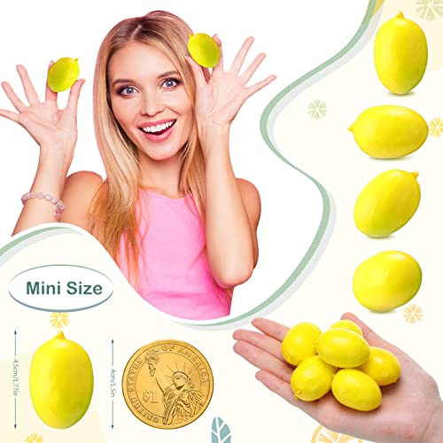 100 Pcs Artificial Faux Lemons - Realistic Yellow Fruit Decor
