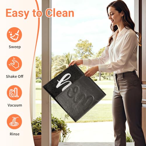 Heavy-Duty Indoor Outdoor Door Mat - 30x17.5 Inch Non-Slip Welcome Mat