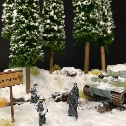 22-Piece Mini Snow Pine Trees Set (2-6 Inch) for Christmas Village & Dioramas