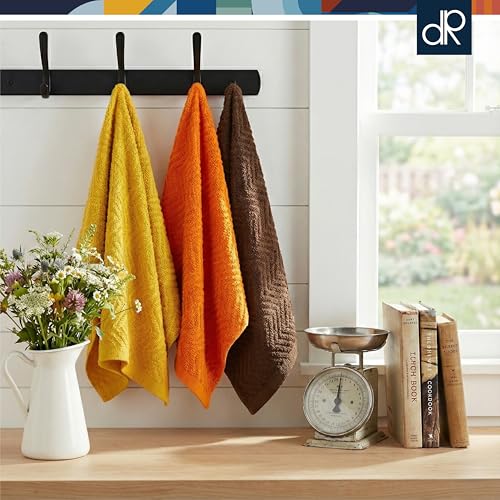 100% Cotton Kitchen Towels 15x25 Inch - Absorbent Dishcloth Set of 4