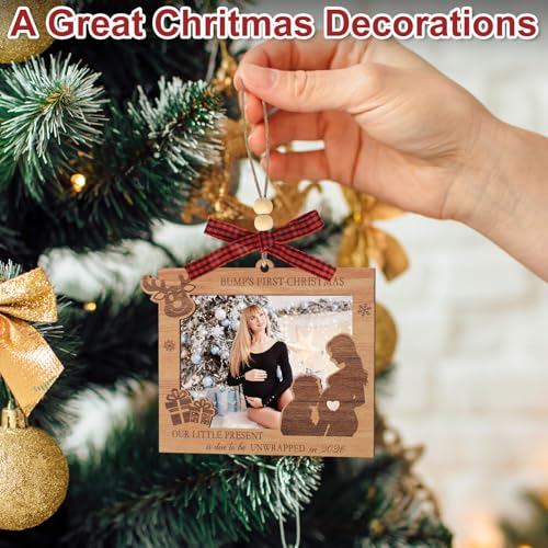 COCHIE 2026 Ultrasound Pregnancy Christmas Keepsake Photo Frame Ornament - Baby Bump Decor