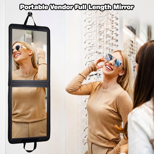33-Inch Portable Full Length Mirror, Foldable Shatterproof Travel Mirror