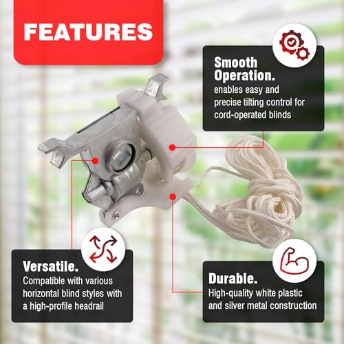 High Profile Cord Tilt Control for 2-Inch Horizontal Blinds, Square Rod