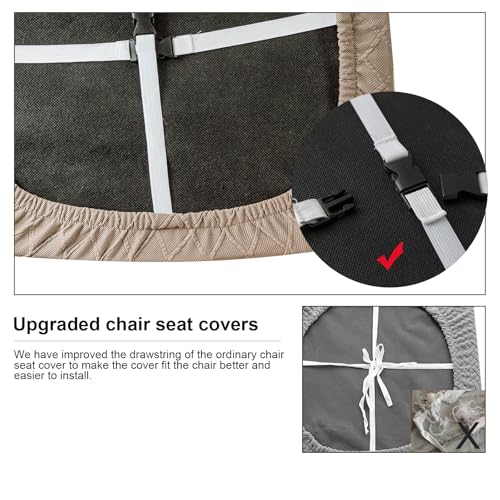 Waterproof Chair Seat Covers Set of 4 | Jacquard Removable & Washable