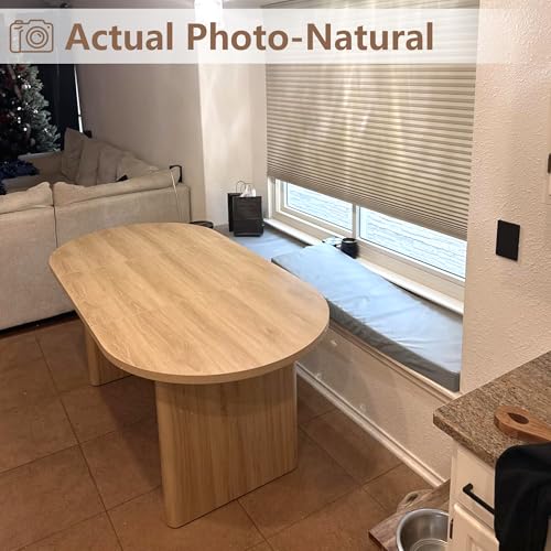 71-Inch Oval Dining Table for 6-8, Farmhouse Wooden Kitchen Table