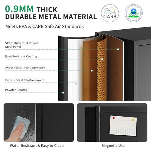 71-Inch Tall Metal Storage Cabinet with Locking Doors and Adjustable Shelves