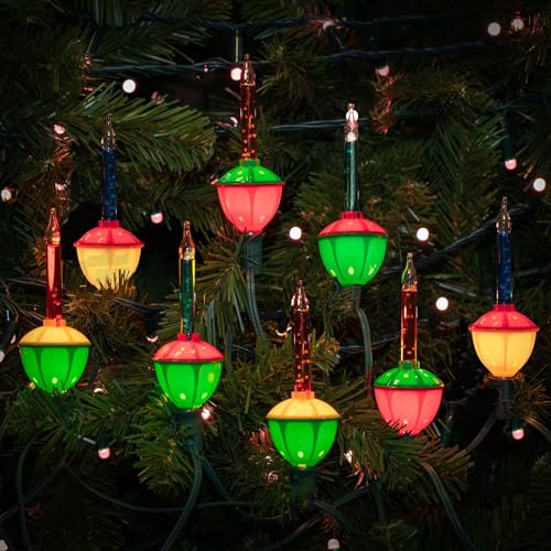 Novelty Lights Traditional Bubble Light Set, 8 ft, 8 Bulbs, Red/Blue/Orange/Green, 5W C7