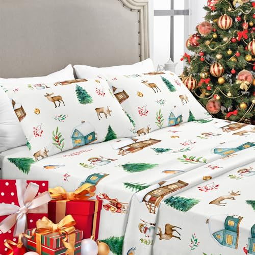 YIYEA Winter Twin Sheets Set 3pc 1800TC Double Brushed Microfiber Extra Soft Deep Pocket