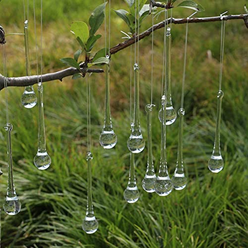 10pcs 4-inch Clear Glass Teardrop Ornaments for Christmas Tree Decorations